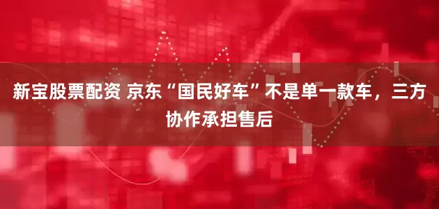 新宝股票配资 京东“国民好车”不是单一款车，三方协作承担售后
